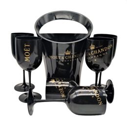 Seaux à glace et refroidisseurs Mystery Black Bucket 6 Verre Moet pour la fête de famille Livraison directe Maison Jardin Cuisine Bar à manger Barware Dhhgb