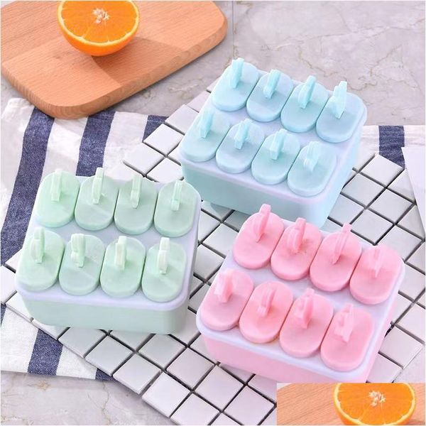 Seaux à glace et refroidisseurs en plastique Popsicles crème moule fabricant plateau cube bricolage outil de cuisine avec er gadgets maison mod drop livraison jardin Dhnju