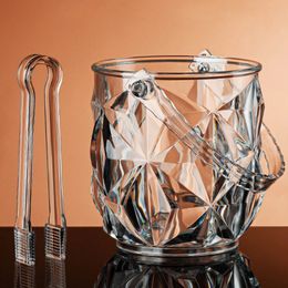 Cubos De Hielo Y Enfriadores Acrílico Engrosado Cubo De Hielo Transparente Tina Para Bebidas Champán Cerveza Enfriador De Vino Con Clip Para Cócteles Restaurante Champán Pub 231207