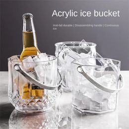 Seaux à glace et refroidisseurs Refroidisseur de glace de vin de diamant Transparent pour la fête maison whisky seau à glace seau à Champagne de glace seau à bière thermique accessoires de barre 231207