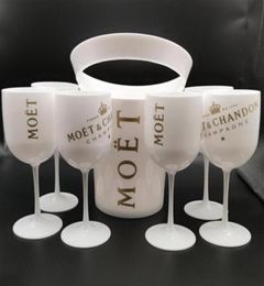 IJsemmers en koelers met 6 stuks wit glas Moet Chandon Champagneglas Plastic302W208D253V9840090