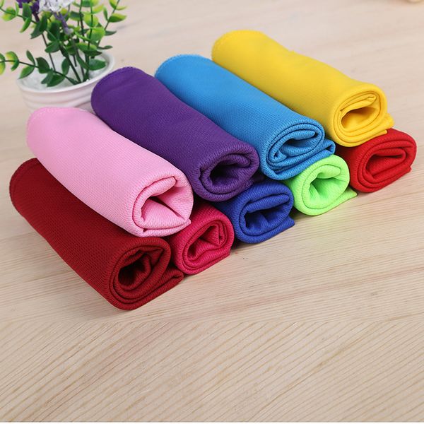 Glace froide serviette été Fitness Cool séchage rapide doux respirant adulte enfants Sport serviettes de refroidissement 30*80 cm