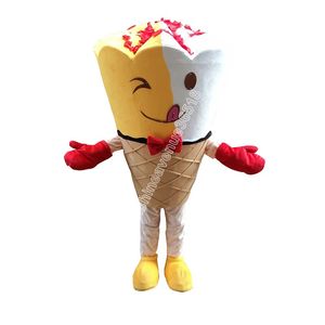 Costume de mascotte de cône de crème glacée Top personnage de thème d'anime de dessin animé Carnaval unisexe adultes taille fête d'anniversaire de Noël Costume de tenue en plein air