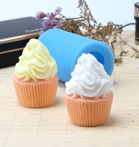 IJs cup cakevormen 3D siliconen zeep / kaars schimmel chocolade craft mallen diy handgemaakte zeep mallen aroma stenen mallen 210225