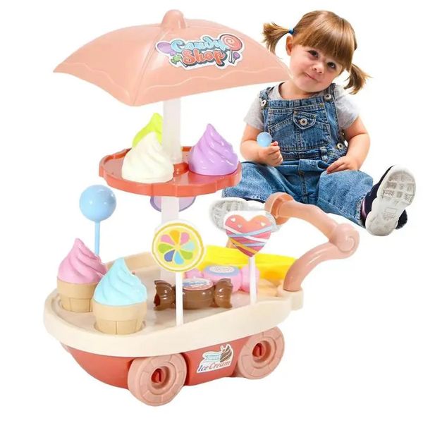 Juego de helado para niños Cart creativo Fetend Kitchen Toy con Lollipop Play Play Toys for Children Niñas y Niños 240507