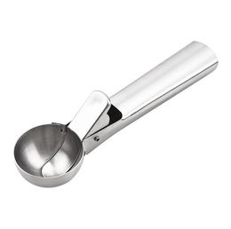 Cuillère à crème glacée avec gâchette Outils de cuisine en acier inoxydable Heavy Duty Icecream Antigel Poignée Scoops