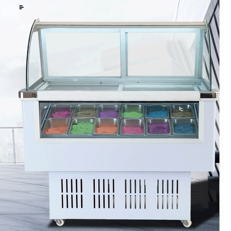 Vitrine de crème glacée commerciale, vitrine de glaces à glace, avec prix compétitif, 6 barils, 10 réservoirs, Machine de stockage de crème glacée