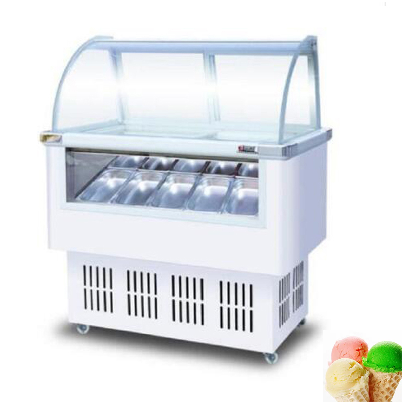 Vitrina de helados, vitrina de cristal italiana para helados, vitrinas de paletas de frutas, máquina de almacenamiento de helados comercial