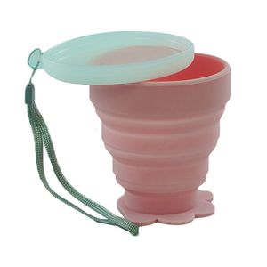 Outils de crème glacée 200 ml bouteille d'eau mignonne pliante conception de patte de chien tasse portable avec couvercle ceinture silicone de qualité alimentaire enfants étudiants Drinkware 221124