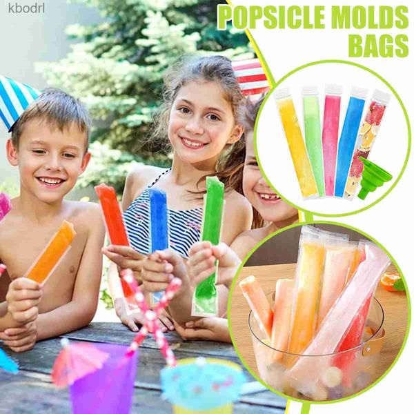 Herramientas de helado 20 piezas Bolsas de paletas desechables Tubos de congelador sin BPA con sellos de cremallera Moldes de bricolaje para palitos de yogur Batidos de frutas YQ240130