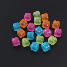 Ijs Gereedschap 20 Stuks Pack Vierkante Herbruikbare 3D Cubes Multicolor Cooling Tool Voor Party Bevroren Willekeurige Kleur 230714