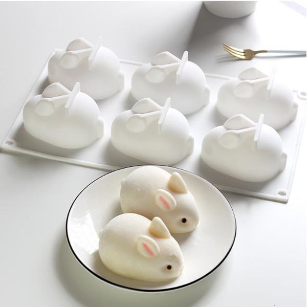 Outils de crème glacée 3D créatif de qualité alimentaire Silicone lapin moule Mousse gâteau chocolat ustensiles de cuisson 230422