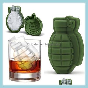 Outils de crème glacée 3D Grenade Forme Cube Moule Creative Maker Party Boissons Sile Plateaux Moules Cuisine Bar Outil Mens Cadeau Drop Livraison Hom Otk4O