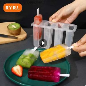 Ice Cream Tools 4-cell ijsvorm Diy Machine Homemade Box Summer Childrens Tray Keukengereedschap Q240425