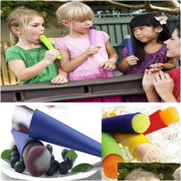 Outils De Crème Glacée 6 Couleurs Sile Pop Moule Popsicles Mod Avec Couvercle Diy Makers Push Up Jelly Lolly Pour Popsicle Drop Delivery Home Garden Dh7Cl