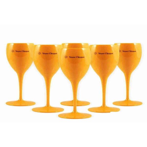 Herramientas de helado 6 unids naranja plástico champán flautas acrílico fiesta vino cupés vidrio vcp copa copas veuve l2206243737533 hogar jardín dhhdw