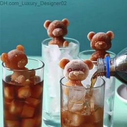 IJsgereedschap Bear Silicone Ice Cube Mold Food Grade Airless Cartoonish Whisky Wine Dranken Coffee Cream Keukengereedschap Q240425