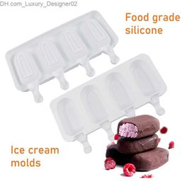 Herramientas de helado Molde de crema Silicona Cubo de paleta de calificación con postre de palo Diy Magnum Cake Ice Making Machine Q240425
