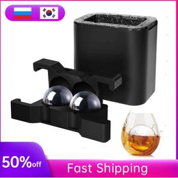 Herramientas para helados Crystal Clear Ice Ball Maker Ice Cube Maker Bandeja de whisky esférica Molde BubbleFree Diamond Skull Rose Ice Box Mold Z0308