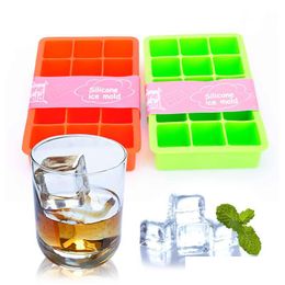 Ice Cream Tools DHS Sile Ice Tools Cube Trade Molds Easy Release Flexible 15 ICES Cubes voor cocktail Whisky Chocolate 130 J2 Drop de Dhtjo