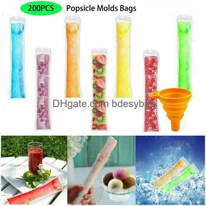 Ice Cream Tool Wegwerp Popsicle Molds Bags Zip-Lock Pouch Ze Pops Bag-trechter voor de zomer Make Drop Delivery OTPU6