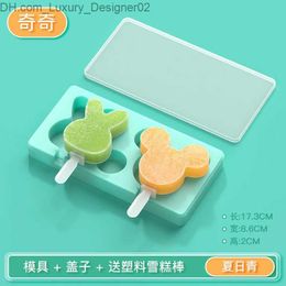 IJs gereedschap Diy Cartoon Animal Ice Cream Silicone Mold met deksel en Popsicle Making Kit Food Grade Chocoladeblok Bakken Q2404251