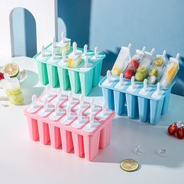 IJs gereedschap Diy Homemade Popsicle Molds Silicone Ice Cream Mold vriezer Juice Lolly Molds Cube Tray voor feestbar decoratie 230512