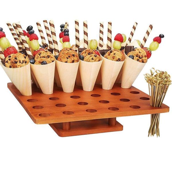 Outils de crème glacée Support de crème glacée Support de cône de gâteau 36 trous Cônes de gaufre de crème glacée Présentoir Fête de mariage Snack Plateau Accessoires de cuisine 230630