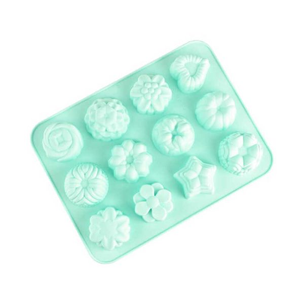 Herramientas para helados Fabricante de cubitos de hielo 12 celdas Flores Pudín Forma de estrella Molde de silicona DIY Whisky Cerveza Accesorios para barras Bandejas de cubitos de hielo Herramientas de cocina Z0308