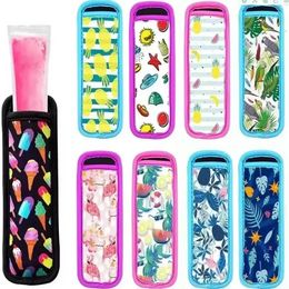 Herramientas de helado Aislante Reutilizable Neopreno Congelador Titulares Funda anticongelante Bolsas para porta paletas tt0410