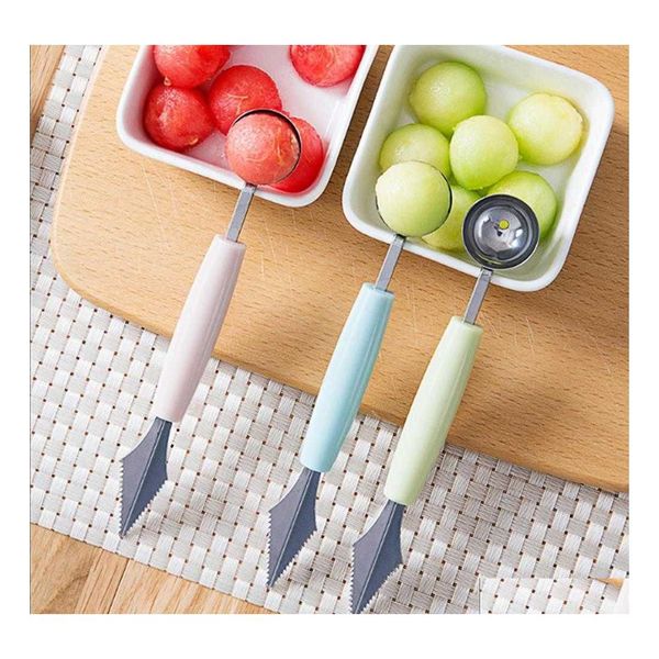 Outils De Crème Glacée Accessoires De Cuisine Deux Pièces N Pour Sculpture En Acier Inoxydable Fruit Pastèque Baller Scoop Stacks Yka Gadgets Accueil Dr Dhdl6