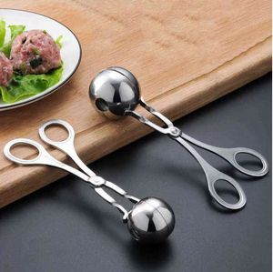 Outils de crème glacée Boulettes de viande Scoop Ball Maker Moule Pinces à balles en acier inoxydable Fabricants de boulettes de viande antiadhésives Cuillères à biscuits Outil de cuisine