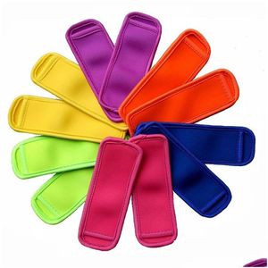 Outils de crème glacée Néoprène Popsicle Holders Solid Color Pop Sleeves Zer Summer Icy Block Lolly Holder Drop Delivery Home Garden Kitche Dh9Z2