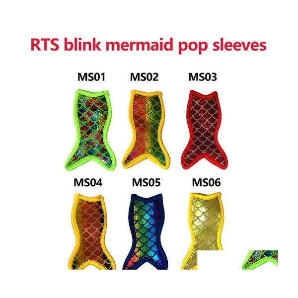 Outils de crème glacée Popsicle Sleeves Sac réutilisable Mermaid Homard Crocodile Shark Zer Holders Drop Delivery Home Garden Kitchen Dining Ba Dhixt