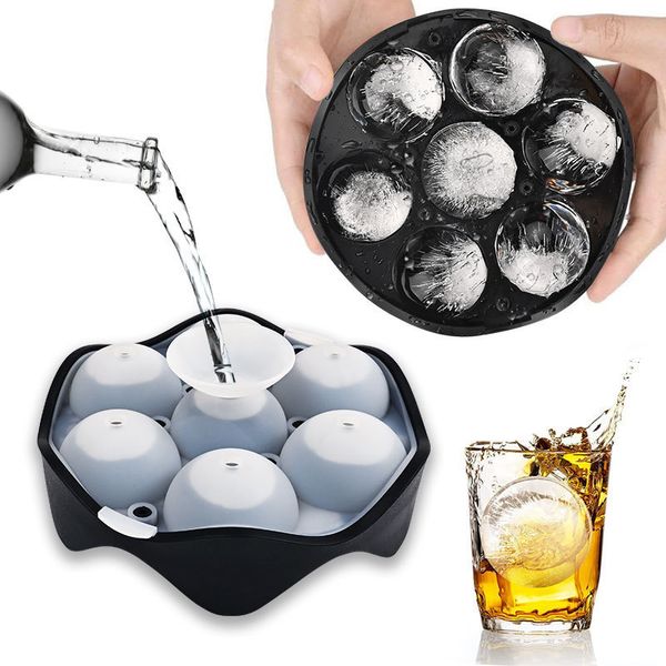 Outils de crème glacée Cube rond en silicone Moule Ball Maker Plateaux réutilisables personnalisés pour whisky Moule sans BPA avec couvercles amovibles 230410