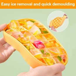 Ice Cream Tools Silicone Cube Trade Schimmel herbruikbaar met deksel en bak voor vriezerbalfabrikant BPA gratis Easy Release Whisky gekoeld drank 230422