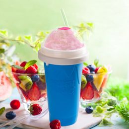 IJsgereedschap Smoothies Cup Ice Cream Maker Quick-Frozen Silicone Squeeze Cup Diy Milkshake Bottle Slushy Maker Water Bottle Koeling Cup 230504