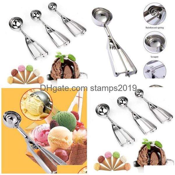 Outils de crème glacée Scoop en acier inoxydable Buffet alimentaire Scooper en gros BH8606 livraison directe maison jardin cuisine barre à manger Dhoxr