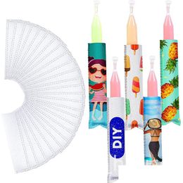 Outils de crème glacée Sublimation Manchons de sucette en néoprène vierge Impression par transfert de chaleur Diy Manchon pop réutilisable Antiizing Popsicle Bags Drop Dhoyp