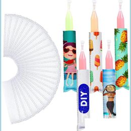 Outils de crème glacée Sublimation Blank Néoprène Ice Lolly Sleeves Diy Heat Transfer Printing Réutilisable Pop Cream Sleeve Tools Antiizing Pop Dhgqa