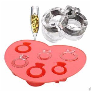 Ice Cream Tools Tray Diamond Love Ring Ring Kubus Stijl ZE Maker Mod Special Tool voor Summer Drop Delivery Home Garden Kitchen, Dining Bar K DHAS7
