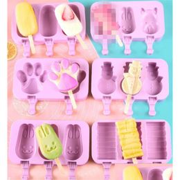 Outils de crème glacée Gros Sile Ice Cream Mold Outils Forme animale Jelly Hine DIY Complément alimentaire Outil Popsicle Stick pour l'été Drop de Dhfha