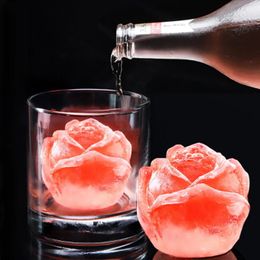 Forme de glaçon en silicone en forme de rose moule glaciaire 3D Crème Ball Maker réutilisable Cocktail Moule Bar outils 240429