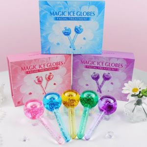 Globes de glace pour les yeux faciaux Traitement des étincelles de refroidissement globes outils de massage de massage de glace coffre-po-cadeau cutané resserrement des outils de beauté