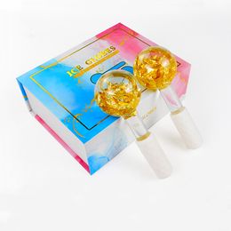 Globes de glace pour soins du visage, ensemble de 2 pièces, rouleaux de refroidissement pour le visage froid, masseur facial pour la beauté quotidienne, resserre la peau, anti-vieillissement, réduit les rides gonflées