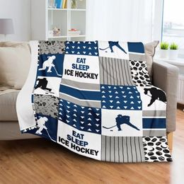 Ice Hockey Designs Blanket en peluche Couverture SHERPA BOURRONNEMENTS SPORT