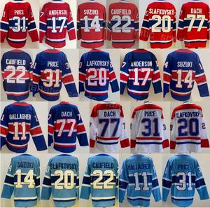 IJshockey Reverse Retro 22 Cole Caufield Jersey Man 11 Brendan Gallagher 31 Carey Price 20 Juraj Slafkovsky 77 Kirby Dach 14 Nick Suzuki 17 Josh Anderson 100e team