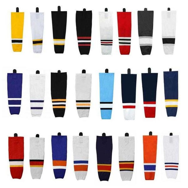 Chaussettes de hockey sur glace chaussettes d'entraînement chaussettes d'entraînement 100% polyester équipement de hockey H0911252R