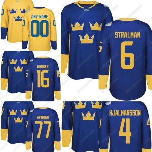 Maillots de glace Rasmus Dahlin équipe de coupe du monde Suède Kruger Ekholm Forsberg Stralman Hjalmarsson Landeskog Hedman personnalisé Ed Hockey J