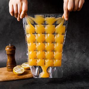 Bolsas de cubitos de hielo portátiles desechables para moldes de hielo, bolsas transparentes para hacer hielo de congelación más rápida, utensilios de cocina